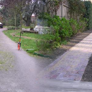 Aménagement extérieur passage voiture avant/après